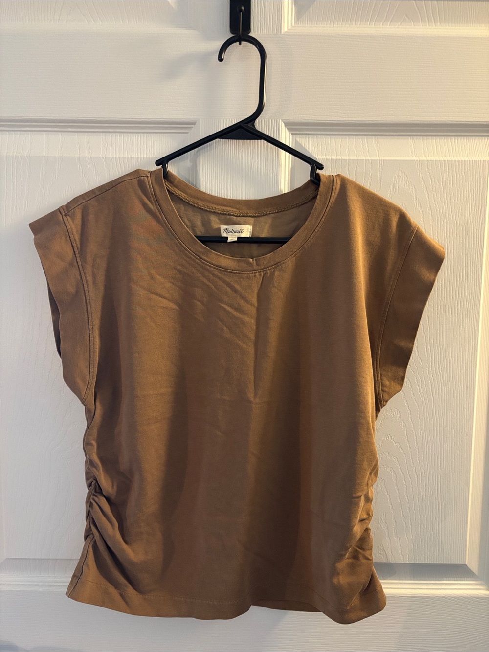 Madewell Short-Sleeve Crewneck Top in Warm Brown